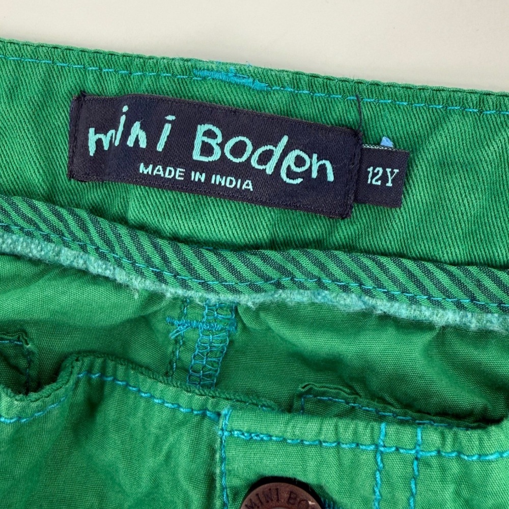 Mini Boden Boys Green Cotton Techno Cargo Shorts Adjustable Waist Size 12Y Skate - Picture 3 of 8